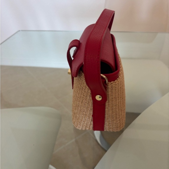 Red leather raffa crossbody - Picture 4 of 6